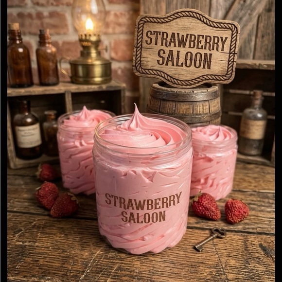 CW PETALS & PEAKS Other - STRAWBERRY SALOON WHIPPED SOAP- handcrafted! 🍓🍓